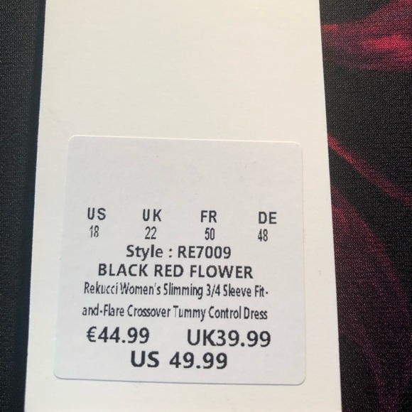 New with tags Black Dress with red floral design - Picture 12 of 13